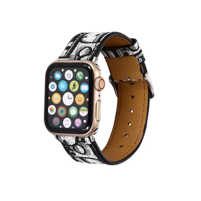 Classic Dior Apple Watch Band with gold hardware