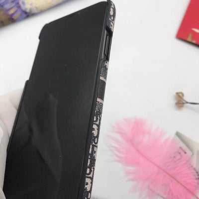 "Dior Luxury Phone Case showcasing iconic logo for iPhone & Samsung