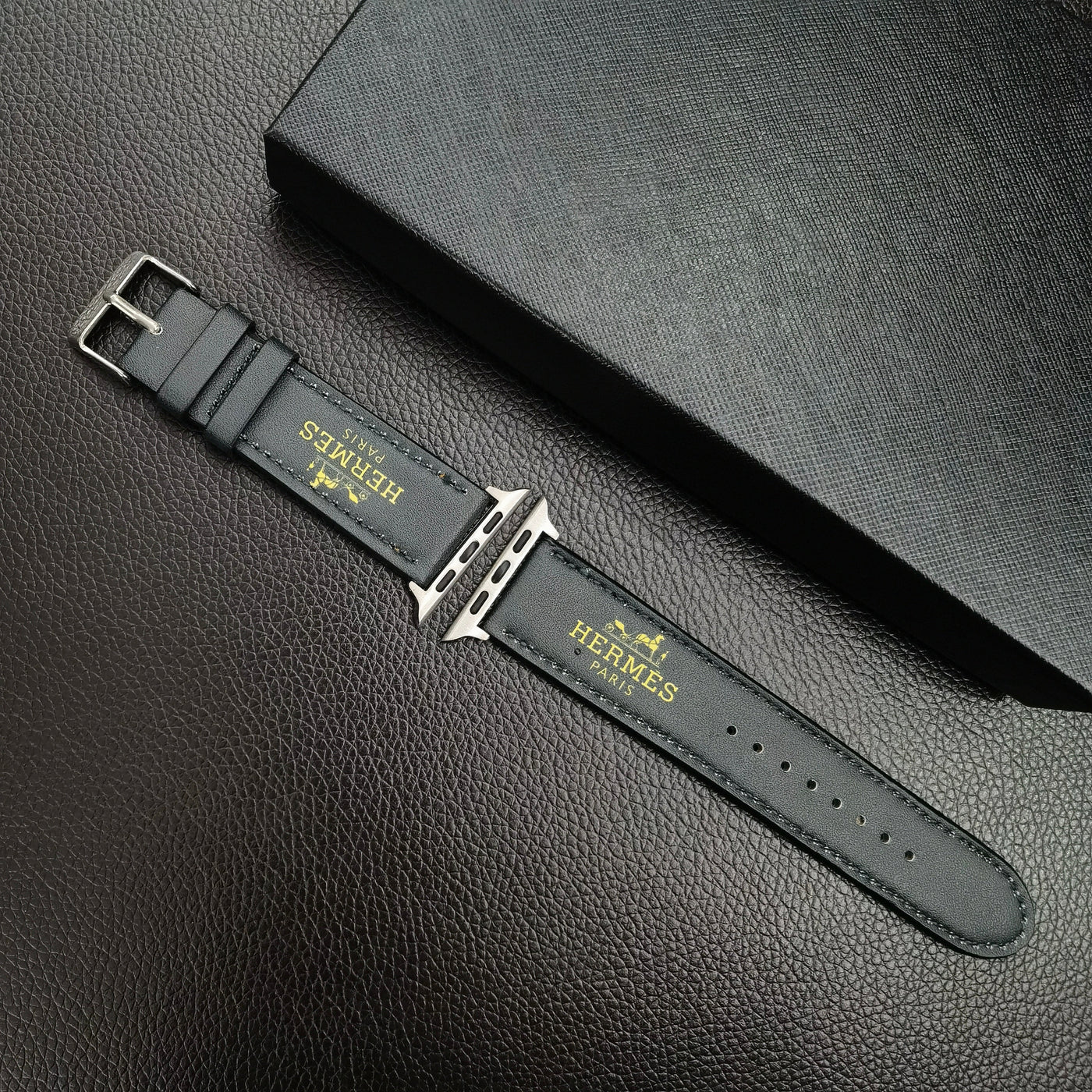 High-quality leather strap designed for Apple Watch, inspired by Hermes