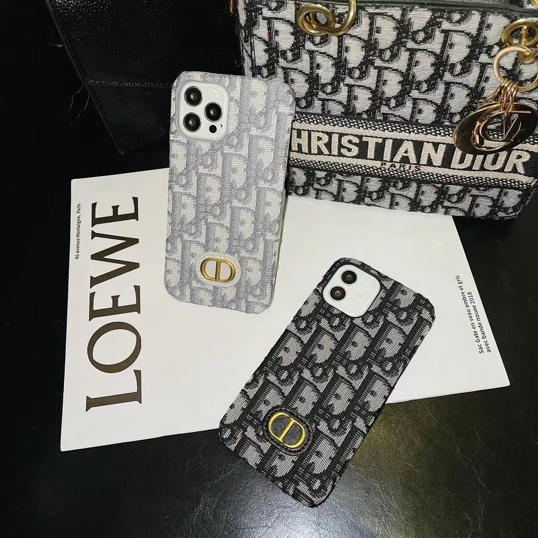 conic DIOR logo on luxury iPhone case