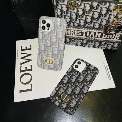 conic DIOR logo on luxury iPhone case