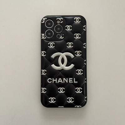 Embossed Chanel iPhone Case in Classic Black