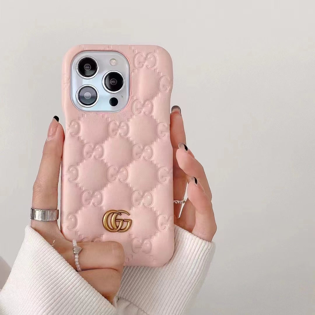 Sleek Black Gucci Embossed iPhone Cover
