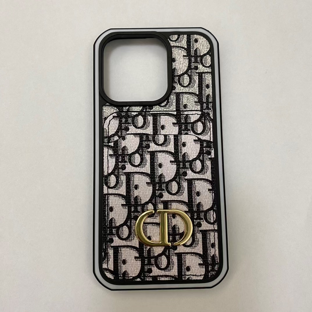 CD Luxury Phone Case with Card Holder for iPhone