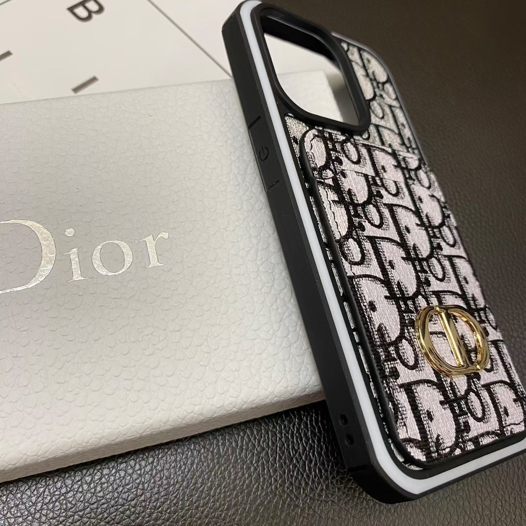 CD Luxury Phone Case with Card Holder for iPhone