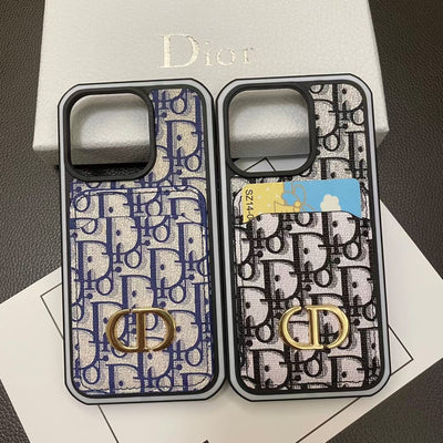 CD Luxury Phone Case with Card Holder for iPhone