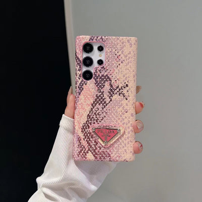 Close-up of Prada Inspired Snake Pattern Samsung Case