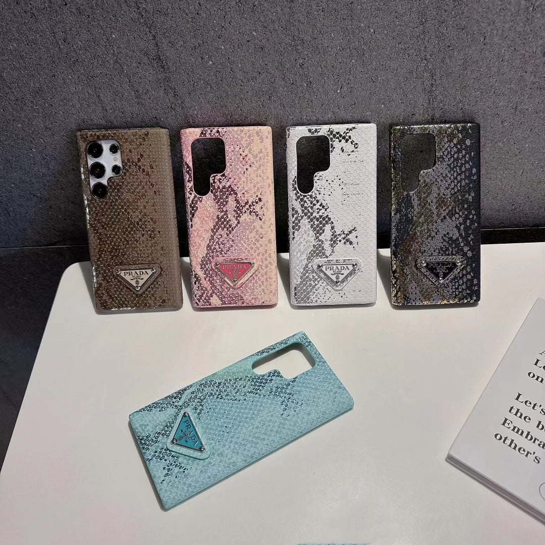 Prada Inspired Luxury Snake Pattern Samsung Case on phone