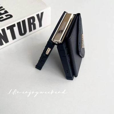 Luxury PR Designer-Inspired Z Flip Phone Case with Card Holder