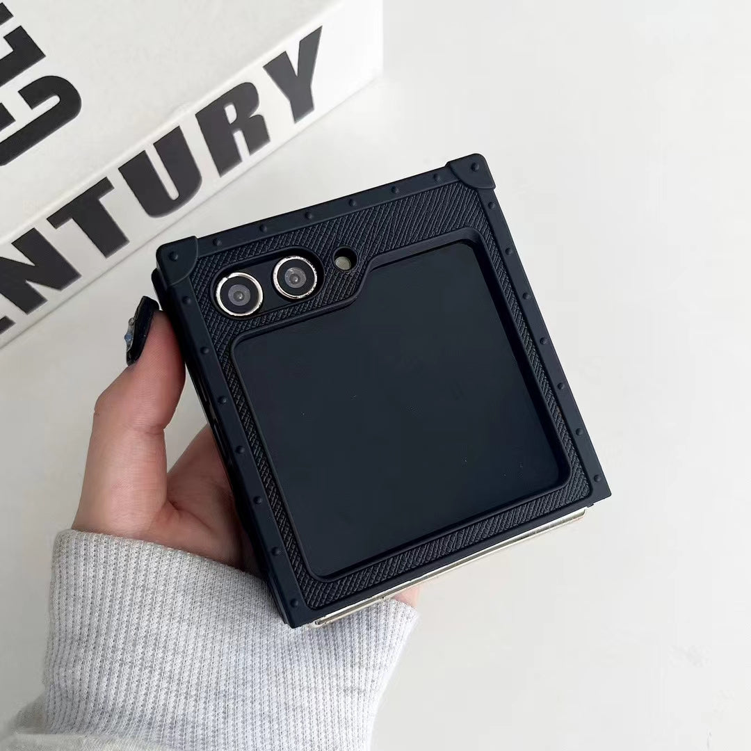 Luxury PR Designer-Inspired Z Flip Phone Case with Card Holder