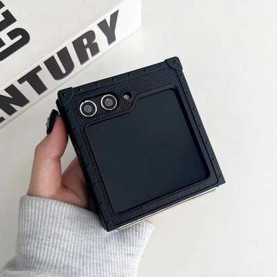 Luxury PR Designer-Inspired Z Flip Phone Case with Card Holder