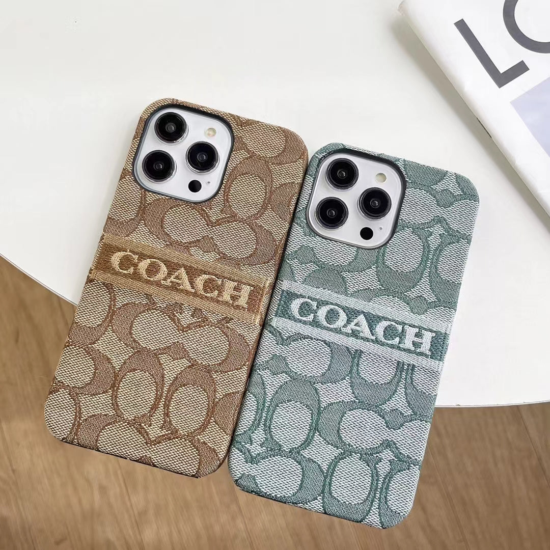 iPhone with Coach Ladies' Case showing perfect fit