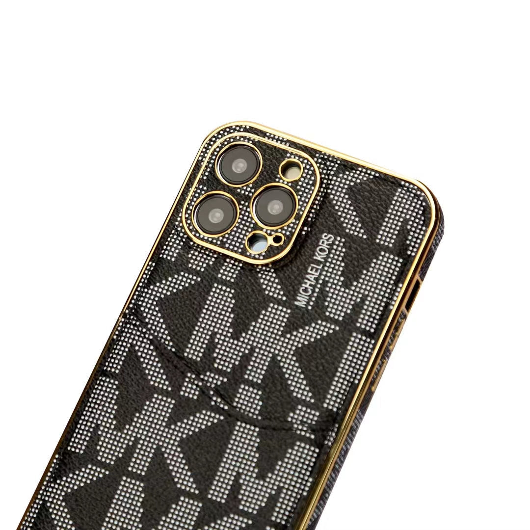 Luxury-Inspired Monogram iPhone Case with Card Holder