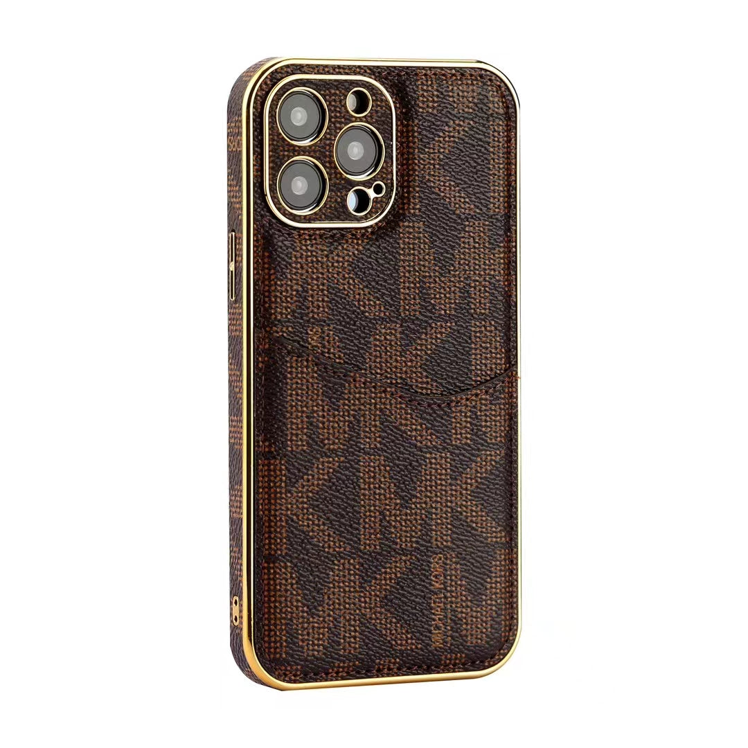 Luxury-Inspired Monogram iPhone Case with Card Holder