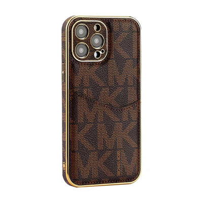 Luxury-Inspired Monogram iPhone Case with Card Holder