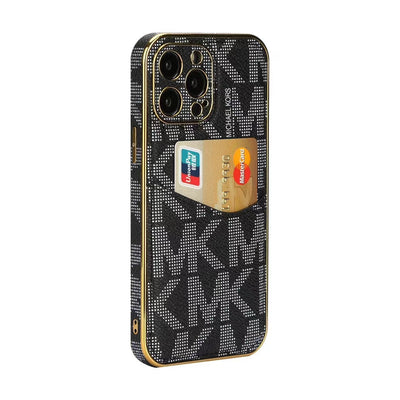 Luxury-Inspired Monogram iPhone Case with Card Holder