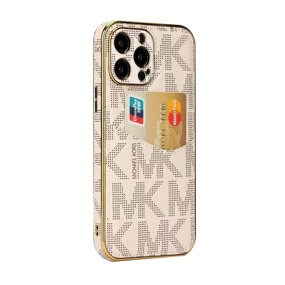 Luxury-Inspired Monogram iPhone Case with Card Holder