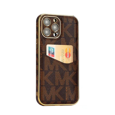 Luxury-Inspired Monogram iPhone Case with Card Holder