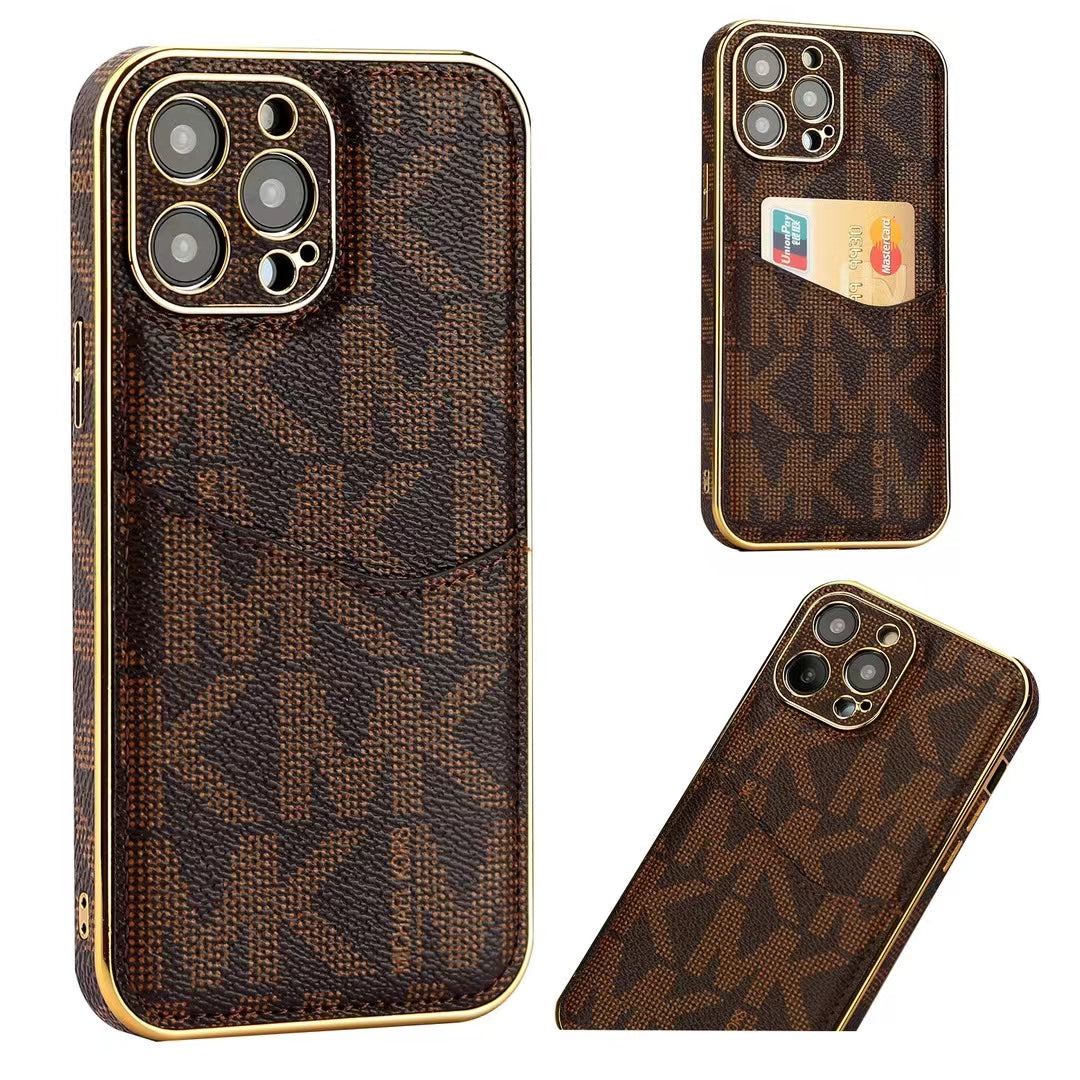 Luxury-Inspired Monogram iPhone Case with Card Holder