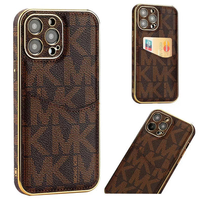 Luxury-Inspired Monogram iPhone Case with Card Holder