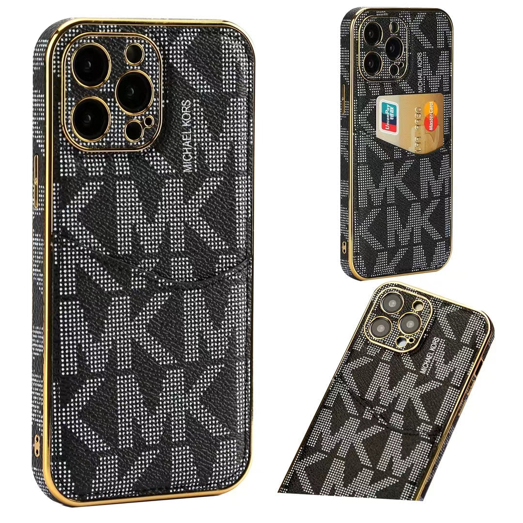 Luxury-Inspired Monogram iPhone Case with Card Holder