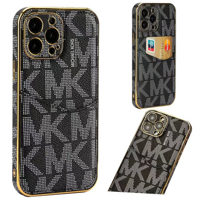 Luxury-Inspired Monogram iPhone Case with Card Holder
