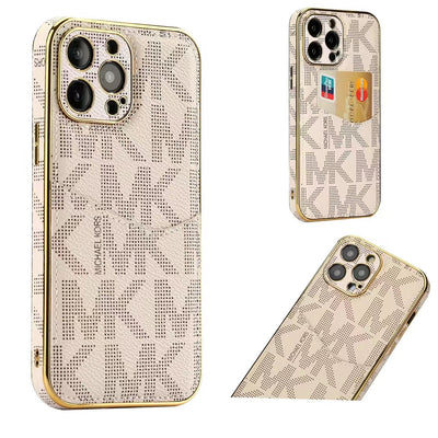 Luxury-Inspired Monogram iPhone Case with Card Holder