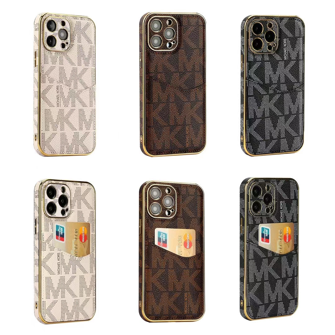 Luxury-Inspired Monogram iPhone Case with Card Holder