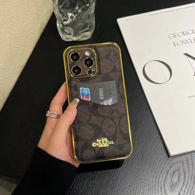 Luxury CO-Inspired Monogram iPhone Case with Card Holder
