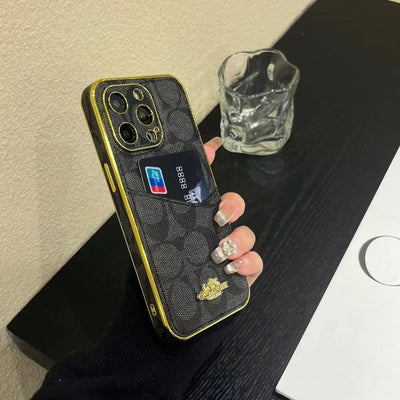 Luxury CO-Inspired Monogram iPhone Case with Card Holder