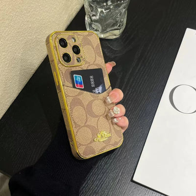 Luxury CO-Inspired Monogram iPhone Case with Card Holder