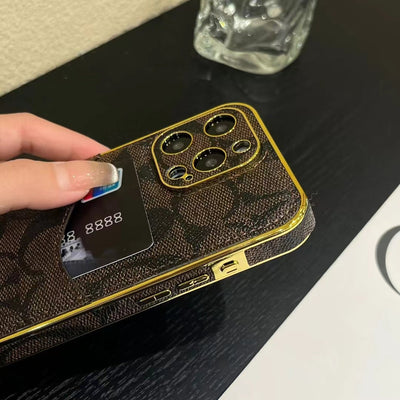 Luxury CO-Inspired Monogram iPhone Case with Card Holder