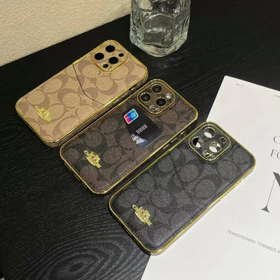 Luxury CO-Inspired Monogram iPhone Case with Card Holder