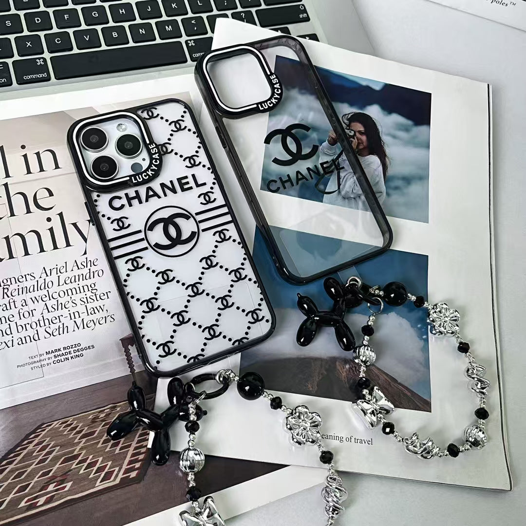 Inspired Transparent iPhone Case with Stylish Logo Pattern