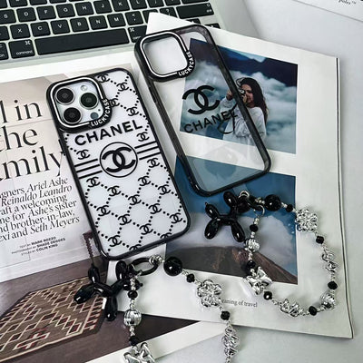 Inspired Transparent iPhone Case with Stylish Logo Pattern