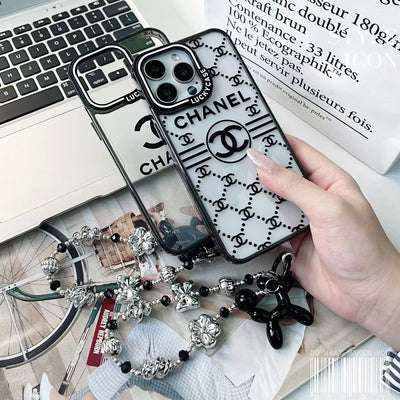Inspired Transparent iPhone Case with Stylish Logo Pattern