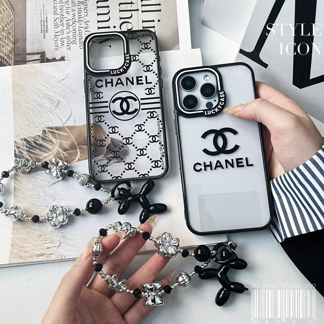 Inspired Transparent iPhone Case with Stylish Logo Pattern