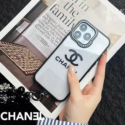 Inspired Transparent iPhone Case with Stylish Logo Pattern
