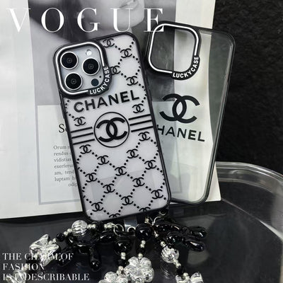 Inspired Transparent iPhone Case with Stylish Logo Pattern