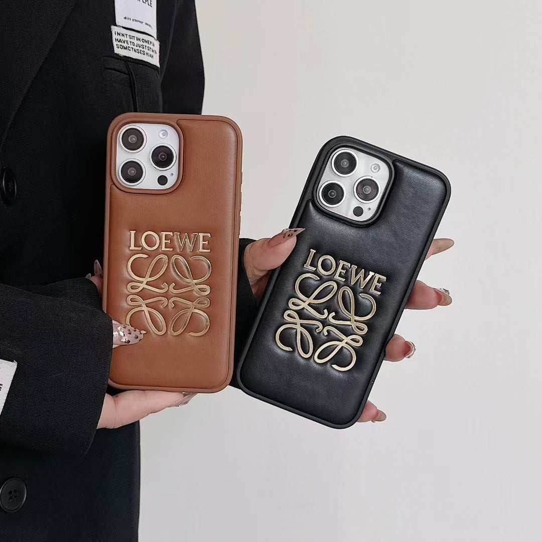 Premium Luxury Embossed Logo iPhone Case
