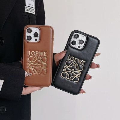 Premium Luxury Embossed Logo iPhone Case