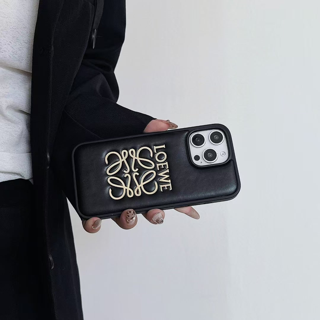 Premium Luxury Embossed Logo iPhone Case
