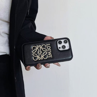 Premium Luxury Embossed Logo iPhone Case