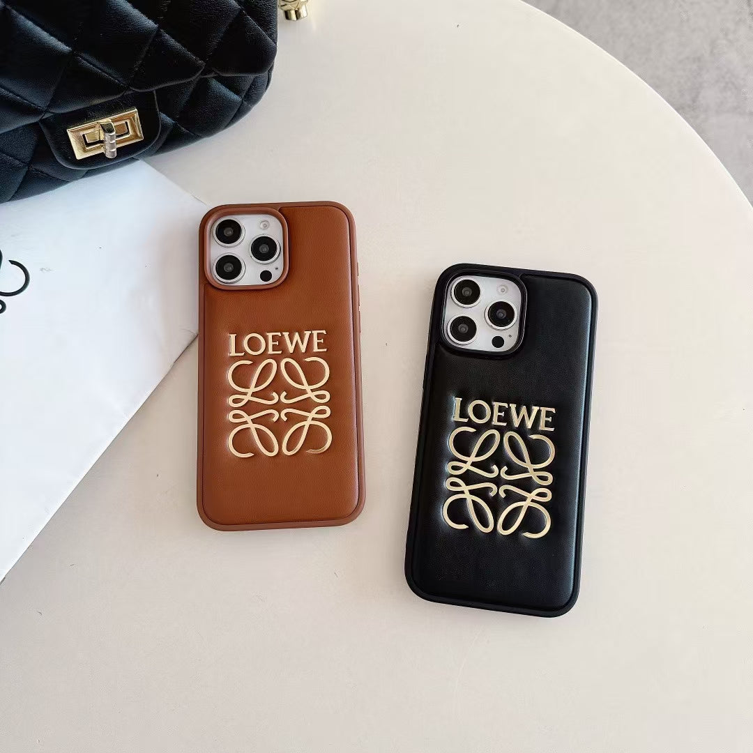 Premium Luxury Embossed Logo iPhone Case
