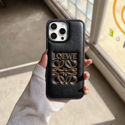 Premium Luxury Embossed Logo iPhone Case