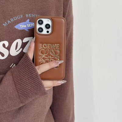 Premium Luxury Embossed Logo iPhone Case