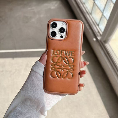 Premium Luxury Embossed Logo iPhone Case