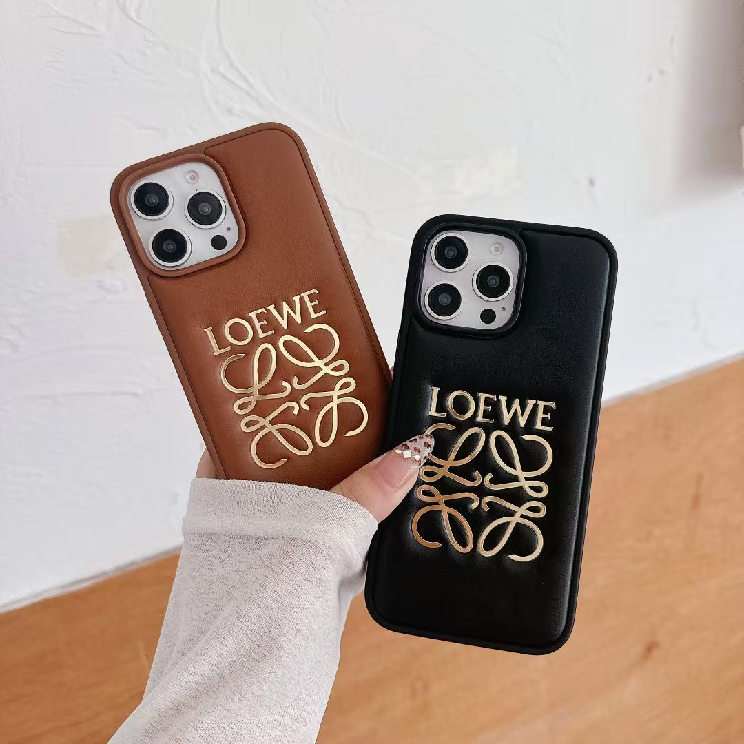 Premium Luxury Embossed Logo iPhone Case