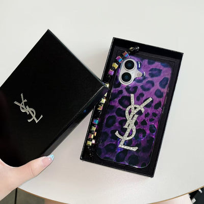 Luxury-Inspired Purple Leopard iPhone Case