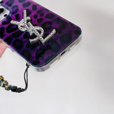 Luxury-Inspired Purple Leopard iPhone Case